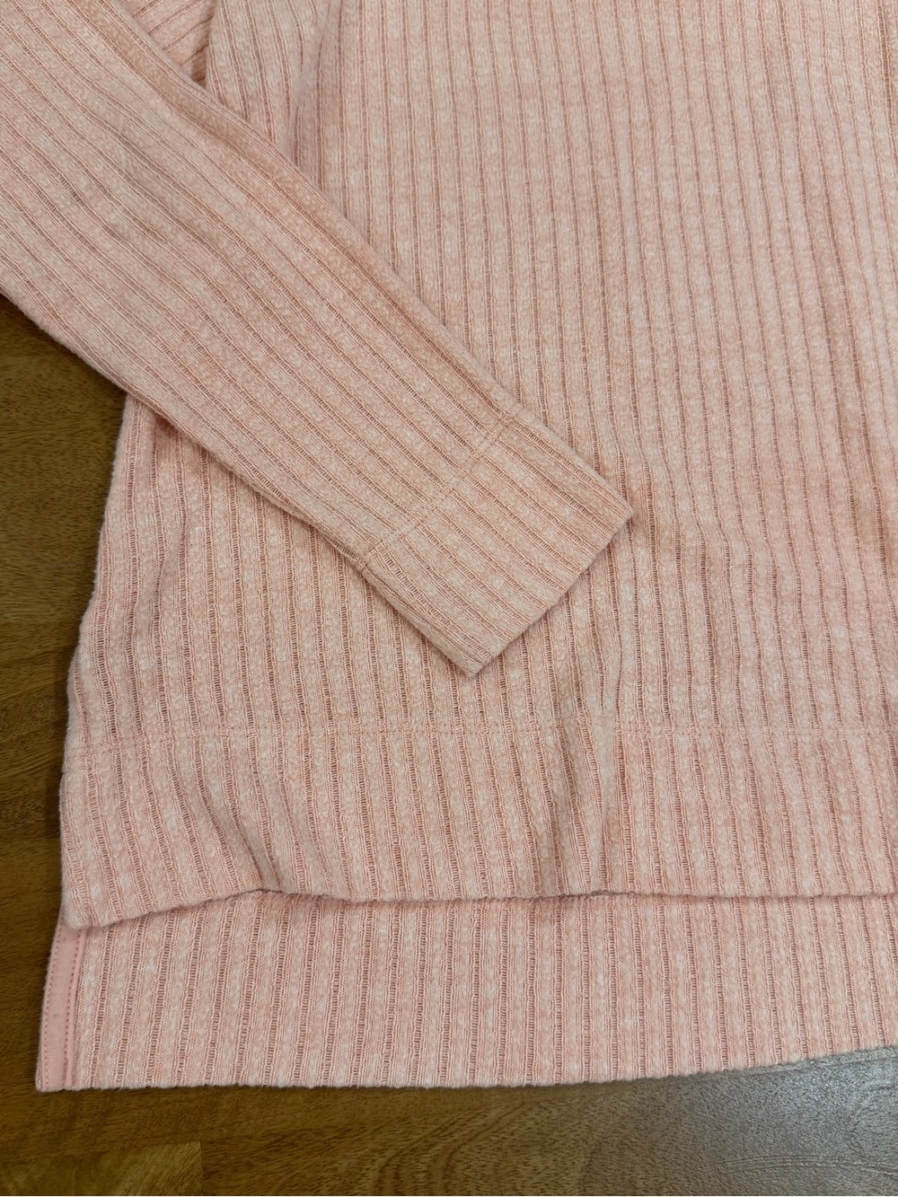 Anthropologie Maeve Light Pink Ribbed Knit Boxy Cowl Neck Sweater - Size XS - Picture 4 of 8